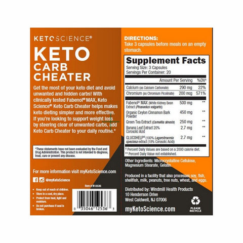 Keto Science, Keto Carb Cheater, 60 Capsules