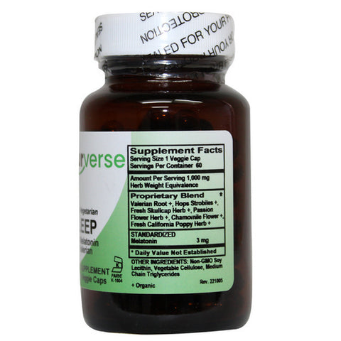 Naturverse, Sleep With Valerian And Melatonin Liquid Capsules, 60 VegCaps