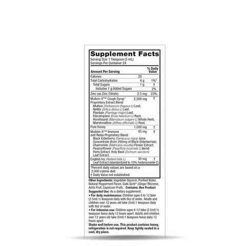 Nature's Answer, Mullein-X Cough Syrup Immune And Relax, 4 Oz