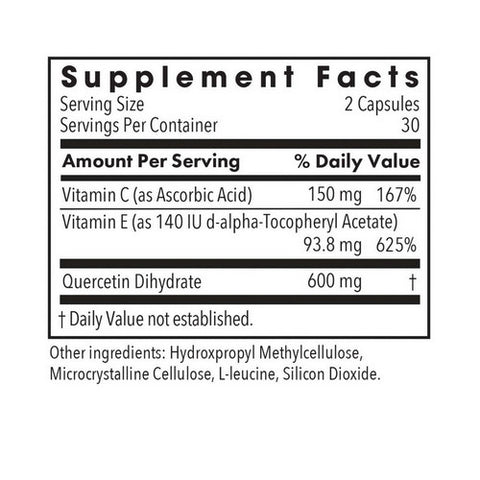 Nutricology/ Allergy Research Group, Quercetin 300 Stabilized With Antioxidants, 60 Veg Caps