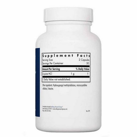 Nutricology/ Allergy Research Group, L-Lysine, 500 mg, 100 Veg Caps