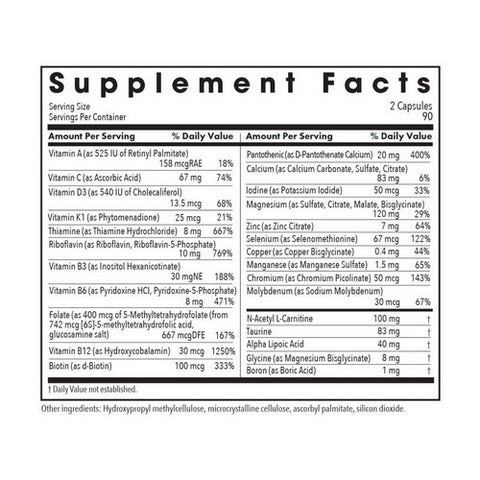 Nutricology/ Allergy Research Group, MVM-A With Antioxidants, 180 Veg Caps
