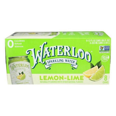 Waterloo Sparkling Water, Sparkling Water Lemon Lime, 96 Oz (Case Of 3)