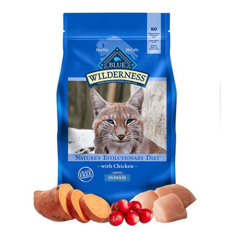Blue Buffalo, Wilderness High Protein Natural Adult Indoor Dry Cat Food With Chicken, 4 Lbs (Case Of 4)
