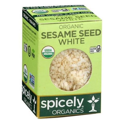 Spicely Organics, Organic Sesame Seed White, 0.45 Oz (Case Of 6)