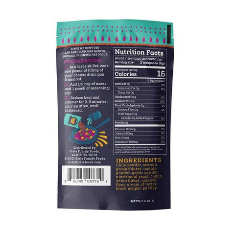 Siete, Seasoning Mild Taco, 1.3 Oz (Case Of 12)