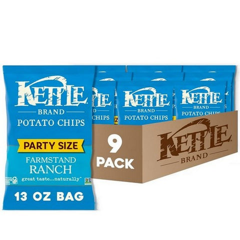 Kettle Foods, Farmstand Ranch Potato Chips, 13 Oz (Case Of 9)