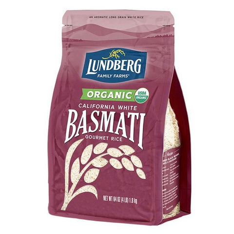 Lundberg, Organic White Basmati Rice, 4 Lbs (Case Of 6)