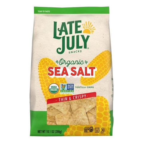 Late July, Organic Thin And Crispy Tortilla Chips With Sea Salt, 10.1 Oz (Case Of 9)