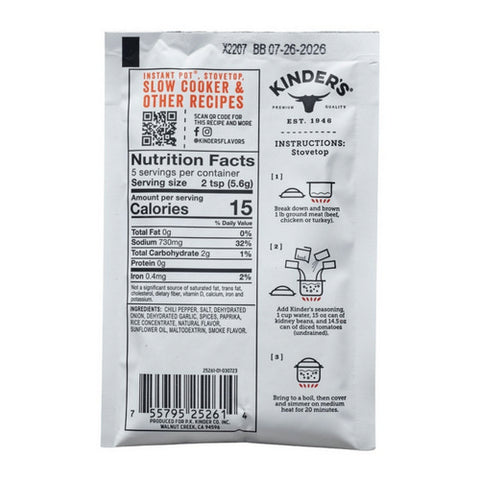 Kinders, Seasoning Woodfired Chili, 1 Oz (Case Of 15)