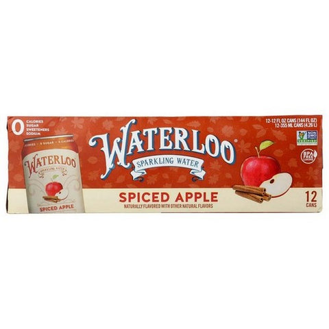 Waterloo Sparkling Water, Sparkling Water Spiced Apple, 144 Oz (Case Of 2)
