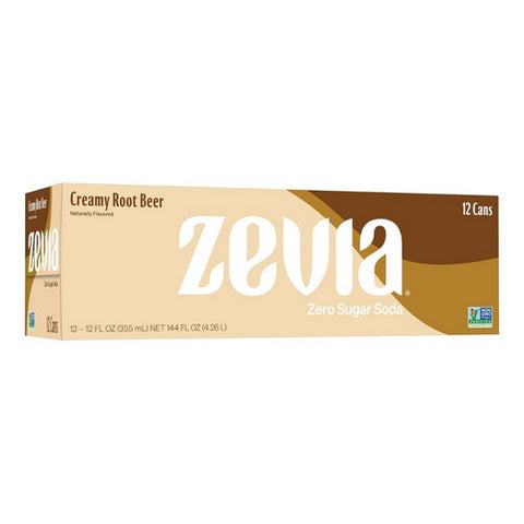 Zevia, Creamy Root Beer Zero Calorie Soda, 144 Oz (Case Of 2)