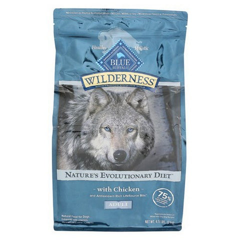Blue Buffalo, Wilderness High Protein Natural Adult Dry Dog Food, 4.5 Lbs (Case Of 3)