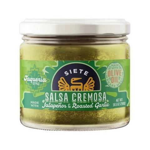 Siete, Taqueria Style Salsa Cremosa Jalapenos And Roasted Garlic, 10.5 Oz (Case Of 6)