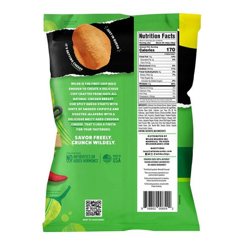 Wilde Snacks, Spicy Queso Chicken Potein Chips, 4 Oz (Case Of 12)