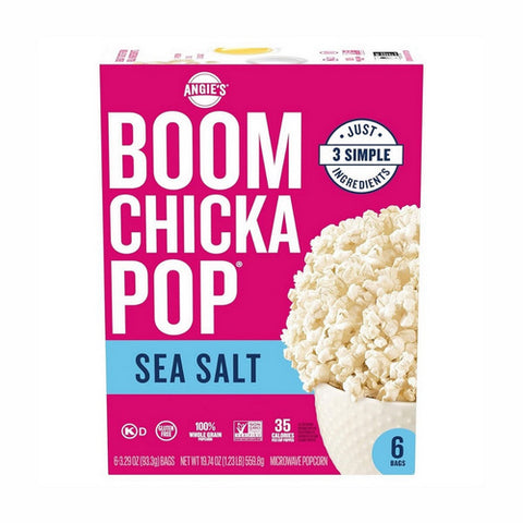 Angie's, Boom Chicka Pop Sea Salt Microwave Popcorn, 19.74 Oz(Case Of 6)
