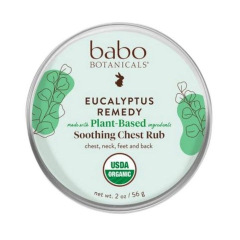 Babo Botanicals, Eucalyptus Remedy Organic Soothing Chest Rub, 2 Oz(Case Of 6)