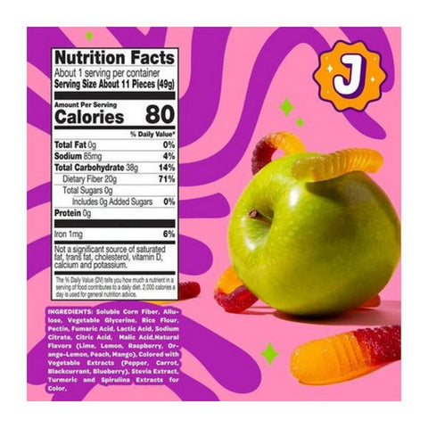 Joyride, Gummy Worms Zero Sour, 1.7 Oz(Case Of 8)