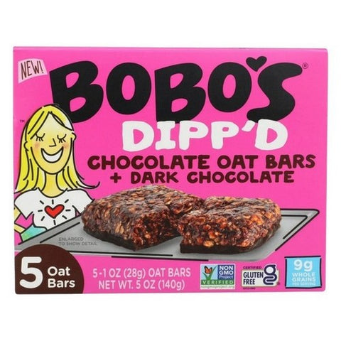 Bobo's Oat Bars, Dipped Chocolate Oat Bar Plus Dark Chocolate, 5 Oz(Case Of 6)