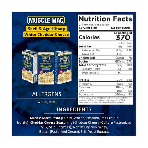 Muscle Mac, Macaroni And Cheese Original Cheddar, 6.75 Oz(Case Of 10)