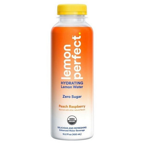 Lemon Perfect, Hydrating Lemon Water Peach Raspberry, 15.2 Oz(Case Of 12)