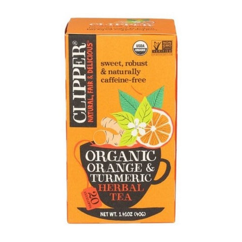 Clipper, Organic Orange And Turmeric Herbal Tea, 1.41 Oz (Case Of 6)