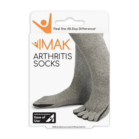 Brownmed, Arthritis Socks Calf High Small Gray Closed Toe, 1 Count
