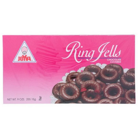 Joyva, Raspberry Ring Jells Chocolate Covered, 9 Oz(Case Of 12)
