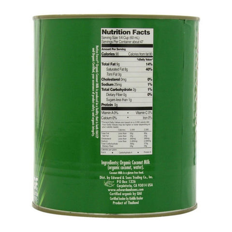 Native Forest, Organic Coconut Milk Classic Unsweetened, 3 QT(Case Of 6)