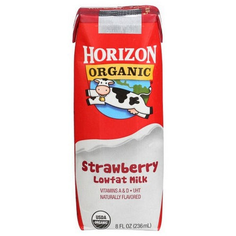 Horizon, Organic Single Serve Strawberry 1% Milk, 8 Oz(Case Of 12)