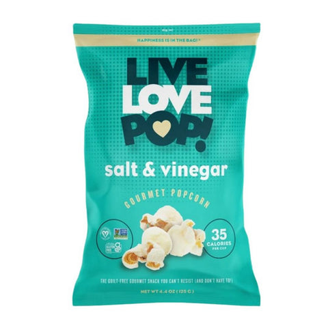 Live Love Pop, Salt And Vinegar Popcorn, 4.4 Oz(Case Of 12)
