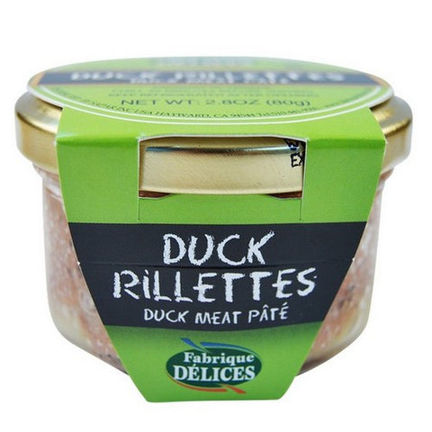 Fabrique Delices, Duck Rillettes Glass Jar, 2.8 Oz(Case Of 12)