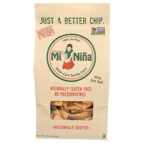 Mi Nina, Organic Sea Salt Tortilla Chips, 12 Oz(Case Of 9)