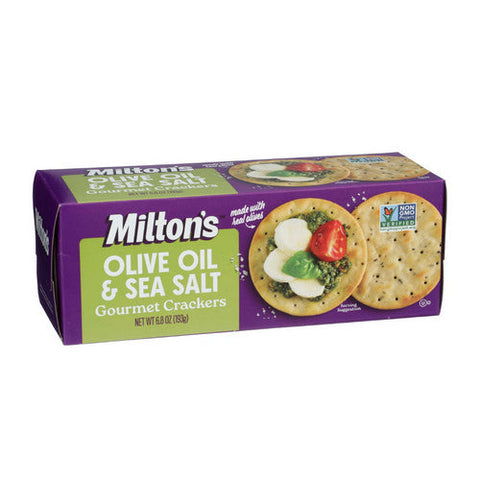 Miltons, Craft Bakers Olive Oil And Sea Salt Crackers, 6.8 Oz(Case Of 8) Miltons