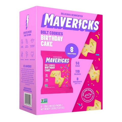 Mavericks, Birthday Cake Snacks, 7.04 Oz(Case Of 6) Mavericks