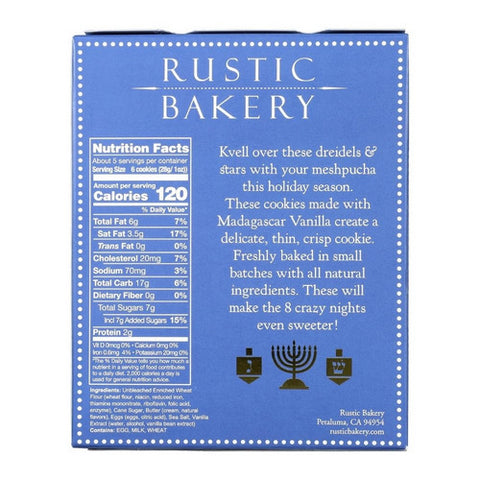 Rustic Bakery, Cookies Vanilla Hanukkah, 5 Oz(Case Of 12)