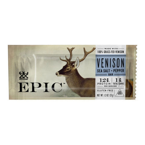 Epic Provisions, Sea Salt & Pepper Venison Bar, 1.3 Oz(Case Of 12)