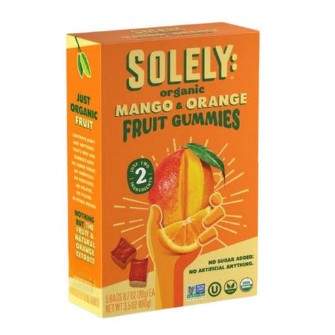 Solely, Organic Mango And Orange Whole Fruit Gummies, 3.5 Oz(Case Of 8) Solely
