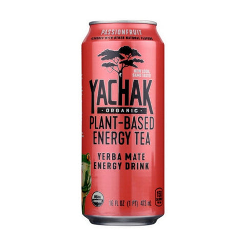 Yachak, Organic Passion Fruit Yerba Mate Energy Tea, 16 Oz(Case Of 12)