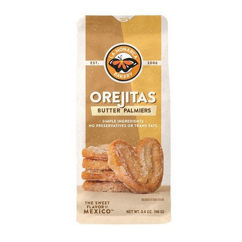 La Monarca Bakery, Orejitas Butter Palmiers Cookies, 3.4 Oz(Case Of 8)