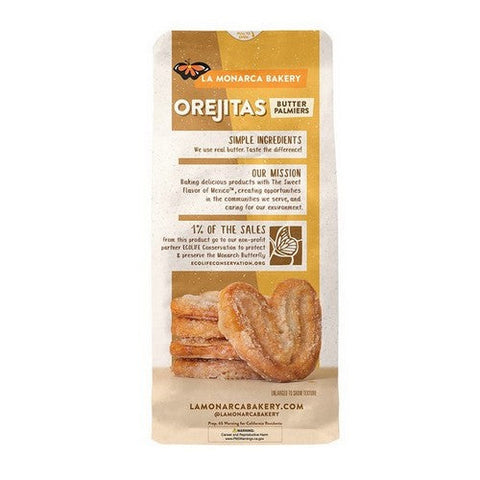 La Monarca Bakery, Orejitas Butter Palmiers Cookies, 3.4 Oz(Case Of 8) La Monarca Bakery