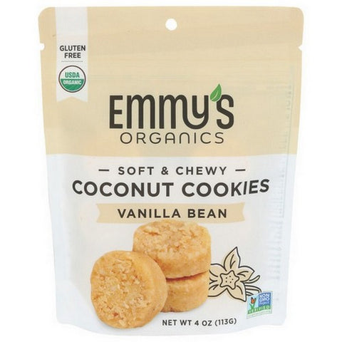 Emmysorg, Organic Vanilla Bean Coconut Cookies, 4 Oz(Case Of 6)