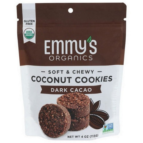 Emmysorg, Dark Cacao Coconut Cookies, 4 Oz(Case Of 6)