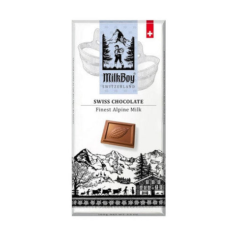 Milkboy Swiss Chocolate, Alpine Milk Chocolate Bar, 3.5 Oz(Case Of 10) Milkboy Swiss Chocolate