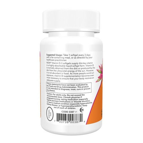 Now Foods, Vitamin D3, 10,000 IU, 30 Softgels