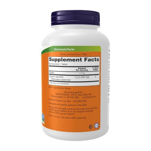 Now Foods, Spirulina Double Strength Organic, 1000 Mg, 240 Tabs Now Foods