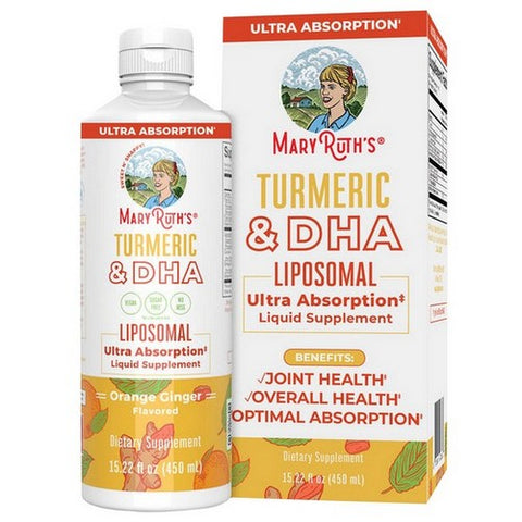 MaryRuth's, Orange Ginger Turmeric And DHA Liposomal, 15.22 Oz