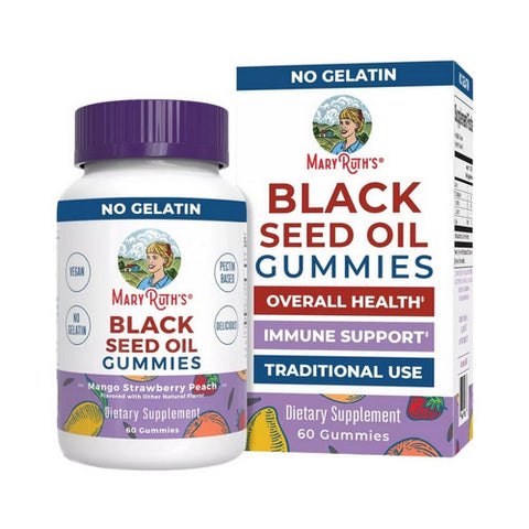 Black Seed Oil Gummies Mango Strawberry Peach 60 Count by MaryRuth's