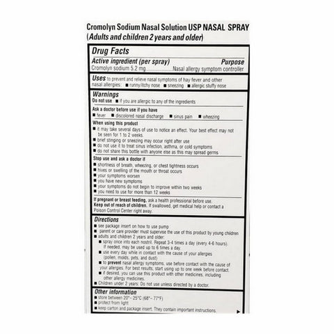 Valeant, Cromolyn Sodium Nasal Solution, 26 mL