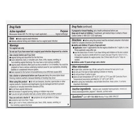 Taro, Miconazole 7 Miconazole Nitrate 2% Vaginal Cream, 45 Grams Taro